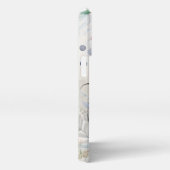 ヴィンテージ赤面ピンクボタニカルフローラモノグラム名 iPhoneケース (右側面)