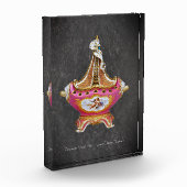 ヴィンテージ赤面ピンクポプリ花瓶 フォトブロック (左)