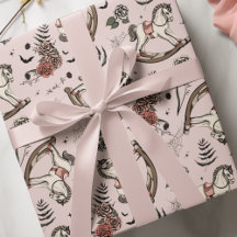 ヴィンテージ赤面ピンクロッキングホースゴシックベビー