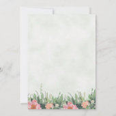 ヴィンテージ赤面ピンクローズウォーターカラーフローラ結婚ズ 招待状 (裏面)