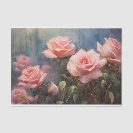 ヴィンテージ赤面ピンクローズデクページ 薄葉紙 (正面)