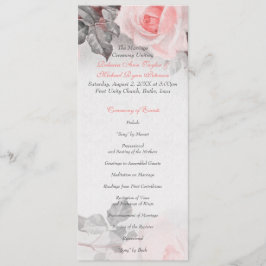 ヴィンテージ赤面ピンクローズ結婚式 プログラム