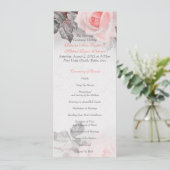 ヴィンテージ赤面ピンクローズ結婚式 プログラム (スタンド正面)