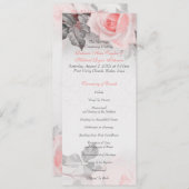ヴィンテージ赤面ピンクローズ結婚式 プログラム (正面/裏面)