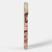 ヴィンテージ赤面ピンク牡丹と蝶のカスタム Case-Mate iPhoneケース (裏面 / 右)