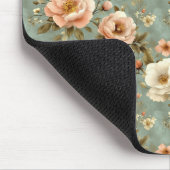 ヴィンテージ赤面ピンク花柄 マウスパッド (コーナー)