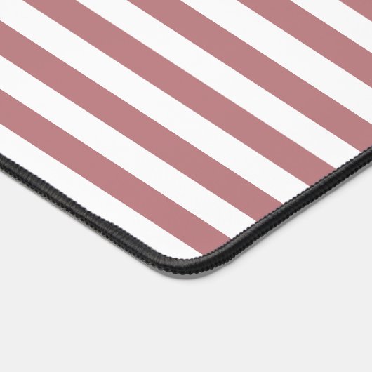 ヴィンテージ赤面ピンク&ホワイトストライプストライプのズ デスクマット (コーナー)