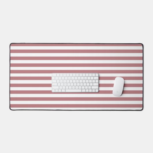 ヴィンテージ赤面ピンク&ホワイトストライプストライプのズ デスクマット (キーボード&マウス)