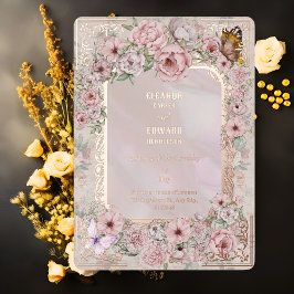 ヴィンテージ赤面ピ結婚オニー箔招待状 箔招待状