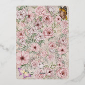 ヴィンテージ赤面ピ結婚オニー箔招待状 箔招待状 (裏面)