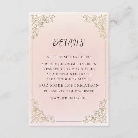 ヴィンテージ赤面ピ結婚ンク詳細 エンクロージャーカード (正面)