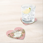 ヴィンテージ赤面フローラブーケスクリプト誕生日パーティー ペーパーコースター (インサイチュ)