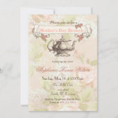 ヴィンテージ赤面フローラマザーズデイブルンチティーパーティー 招待状 (正面)