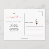 ヴィンテージ赤面フローラ鍵移動 案内ポストカード (裏面)