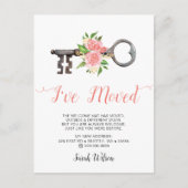 ヴィンテージ赤面フローラ鍵移動 案内ポストカード (正面)