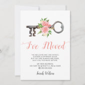 ヴィンテージ赤面フローラ鍵移動 案内状 (正面)