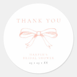ヴィンテージ赤面ボウブライダルシャワーサンキューオペ ラウンドシール