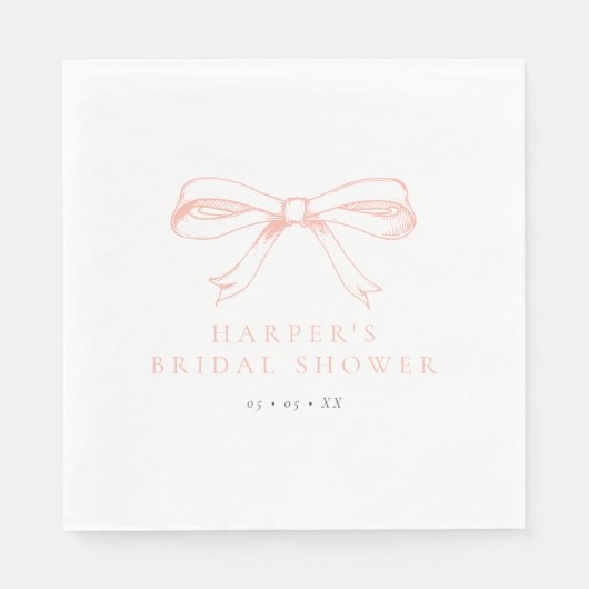 ヴィンテージ赤面ボウブライダルシャワー スタンダードランチョンナプキン (正面)