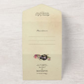 ヴィンテージ赤面ミントアリスinワンダーランド結婚ズ オールインワン招待状 (外側)