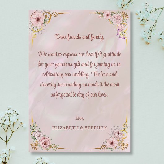 ヴィンテージ赤面牡丹サンキューカード サンキューカード