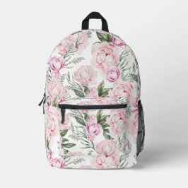 ヴィンテージ赤面牡丹フローラ プリントバックパック