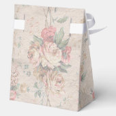 ヴィンテージ赤面牡丹結婚式の引き出物箱 フェイバーボックス (裏面)