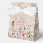 ヴィンテージ赤面牡丹結婚式の引き出物箱 フェイバーボックス (正面)