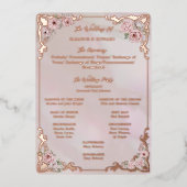 ヴィンテージ赤面結婚フォイルプログラムカード 箔招待状 (正面)