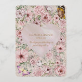 ヴィンテージ赤面結婚フォイルプログラムカード 箔招待状 (裏面)