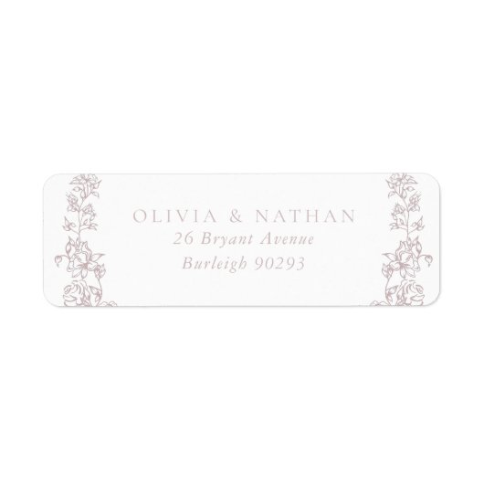 ヴィンテージ赤面結婚フローラ差出人住所 ラベル (正面)