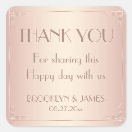 ヴィンテージ赤面結婚式用シール スクエアシール