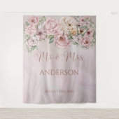 ヴィンテージ赤面結婚牡丹の背景 タペストリー (正面)