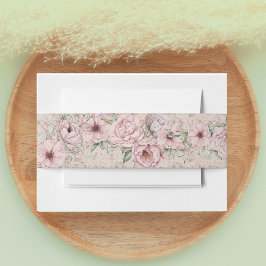 ヴィンテージ赤面結婚牡丹 招待状ベリーバンド