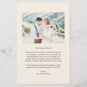 ヴィンテージ赤面結婚花の写真サンキューカード (裏面)