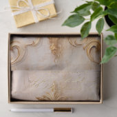 ヴィンテージ赤面英語バラバロック金ゴールドオーナメント 薄葉紙 (ギフト)