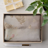 ヴィンテージ赤面英語バラバロック金ゴールドオーナメント 薄葉紙 (ギフト)