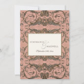 ヴィンテージ赤面金ゴールドバロックScrollwork n Shell 招待状 (裏面)