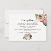 ヴィンテージ赤面&ブルゴーニュフローラウェディングレセプション 招待状 (正面)