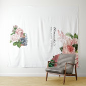 ヴィンテージ赤面&ブルゴーニュブライダルシャワーフォトブース タペストリー (インサイチュ(横))