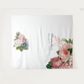 ヴィンテージ赤面&ブルゴーニュブライダルシャワーフォトブース タペストリー (正面(横))