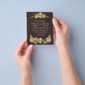 ヴィンテージ赤面&プラムフローラ予算招待状 チラシ (手)