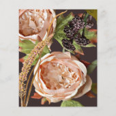 ヴィンテージ赤面&プラムフローラ予算招待状 チラシ (裏面)