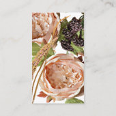 ヴィンテージ赤面&プラムフローラ結婚のサイトの挿入 エンクロージャーカード (裏面)