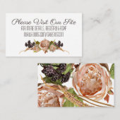 ヴィンテージ赤面&プラムフローラ結婚のサイトの挿入 エンクロージャーカード (正面/裏面)