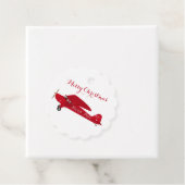 ヴィンテージ赤飛行機メリークリスマスプレゼントラベル フェイバータグ (インサイチュ)