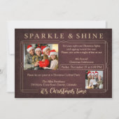 ヴィンテージ赤黒板クリスマスパーティー招待 招待状 (正面)