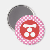 ヴィンテージ赤黒毛利ジャパンサムライモンオリエンタル マグネット (正面/裏面)