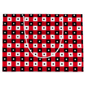 ヴィンテージ赤黒白市松模様に美学 ラージペーパーバッグ (正面)