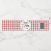 ヴィンテージ赤O-Fish-Ally One 1 Birthday ペットボトルラベル (シングルラベル)