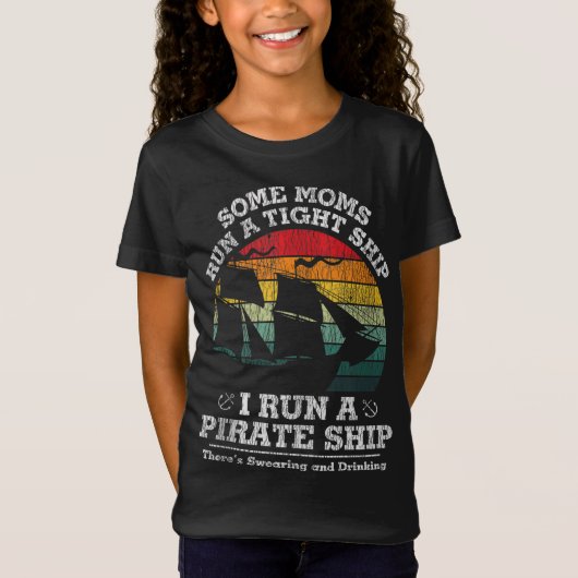 ヴィンテージ走I A Pirate Ship Momパパ家族マッチン Tシャツ (正面)
